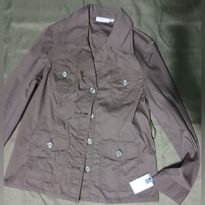 croft & barrow Brown Button-Front Women's Jean Jacket